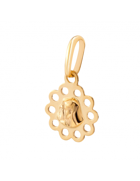 Medalik złoty  Matka Boska w chuście żurowa obwódka DEM309