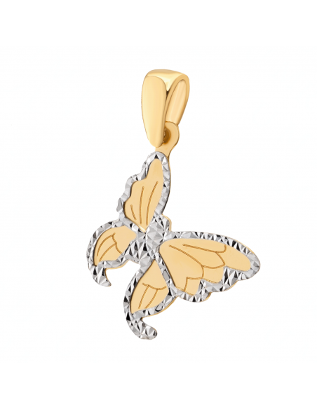 Przywieszka złota diamentowany dwukolorowy motyl PZR806