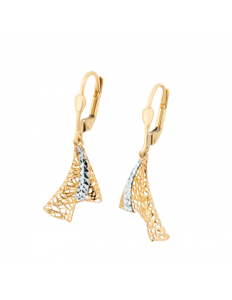 Kolczyki złote wiszące ozdobne ażurowe KW439