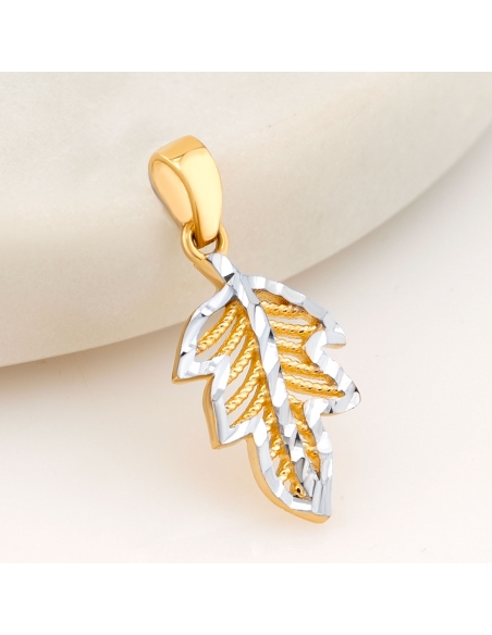 Przywieszka złota diamentowny liść PZR1030