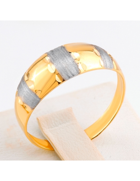 Pierścionek złoty dwukolorowy diamentowany PIR1295