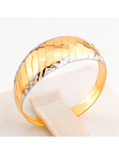 Pierścionek złoty dwukolorowy diamentowany PIR1294