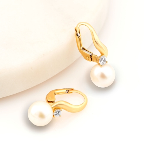 Kolczyki złote ozdobne z perłą i... Kolczyki | hurt złota kraków, hurtownia jubilerska, złoto hurt, hurtownia złota, złote medaliki, hurtownia z biżuterią, hurtownia bizuterii, jubiler online złoto