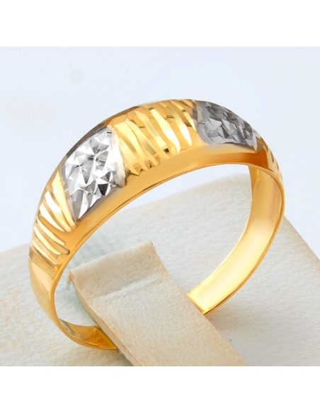 Pierścionek złoty dwukolorowy diamentowany PIR1629