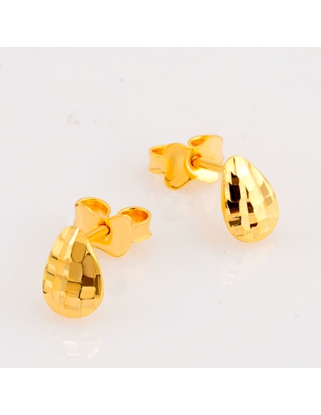 Kolczyki złote łezka diamentowana KNS1064