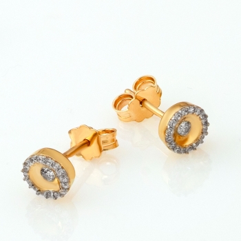 Kolczyki złote okrągłe z... 2