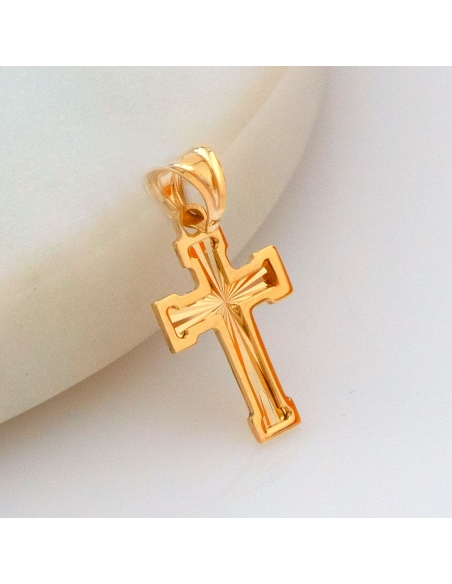 Krzyżyk złoty diamentowany bez Jezusa DEK304