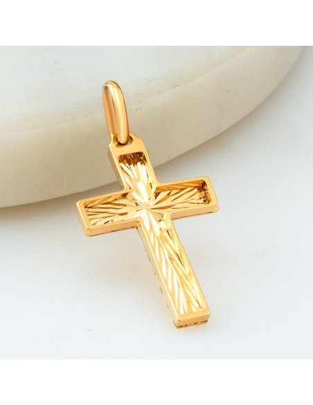 Krzyżyk złoty diamentowany bez Jezusa DEK301