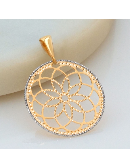 Przywieszka złota okrągła diamentowana Mandala PZR1440