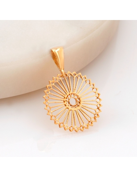 Przywieszka złota okrągła ażurowa diamentowana PZR1504
