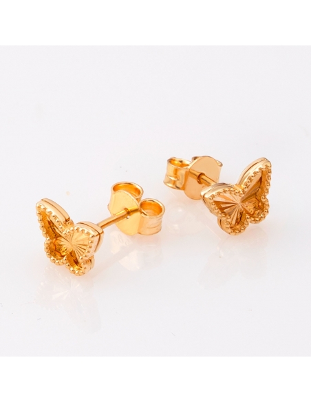 Kolczyki złote motyl diamentowany KNS1326