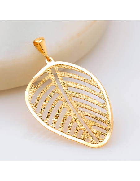 Przywieszka złota liść diamentowany PZR1264-W