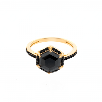 Pierścionek Złoty czarnymi... 2