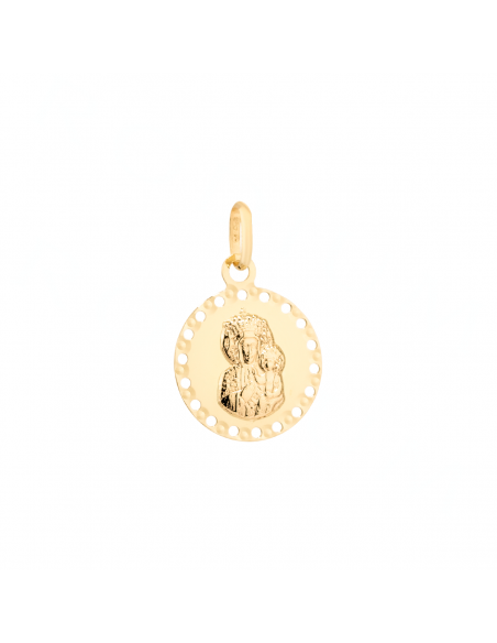 Medalik złoty Matka Boska okrągła z ażurową obwódką DEM055SG