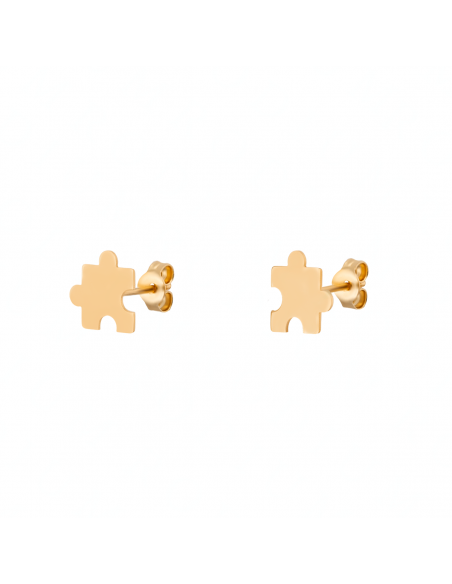 Kolczyki Złote Sztyft - Puzzle KNS357